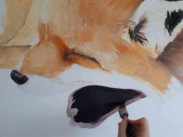 Mag & merveilles artisan peintre décoratrice muraliste Coueron proche nantes pour une oeuvre unique originale déco inspiration faune sauvage renard