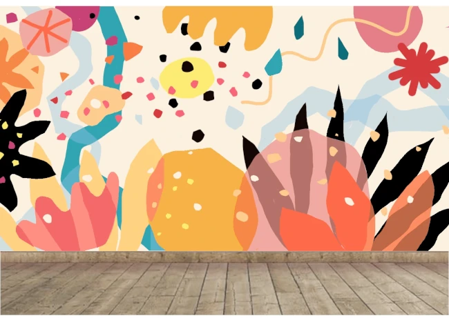Magetmerveilles peinture murale fresque deco fantaisie coloree originale sur mesure à Nantes ambiance happy good vibes art contemporain